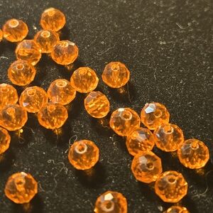 Orange-Red Faceted Beads
